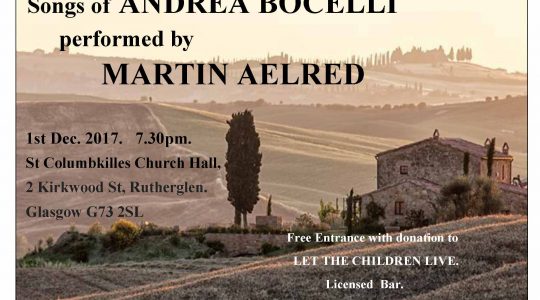 Songs of Andrea Bocelli sung by Martin Aelred