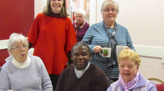 Fr Ghis drops in for a cuppa